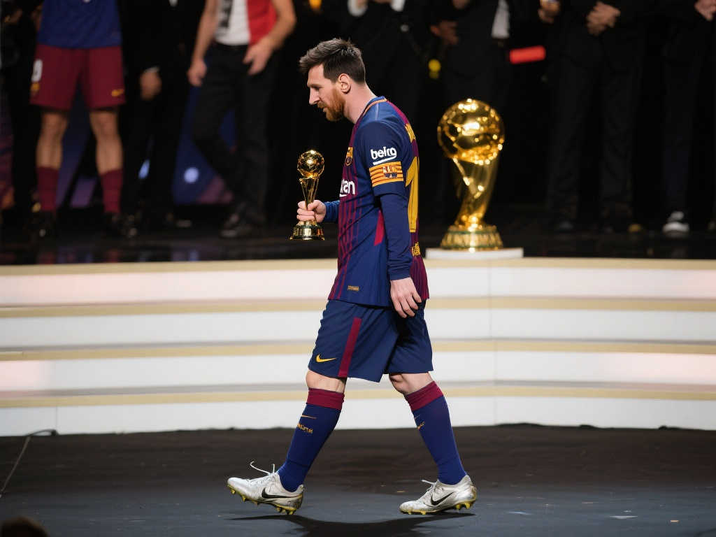 梅西独特小碎步领取奖杯原视频 梅西独特小碎步领取奖杯原视频